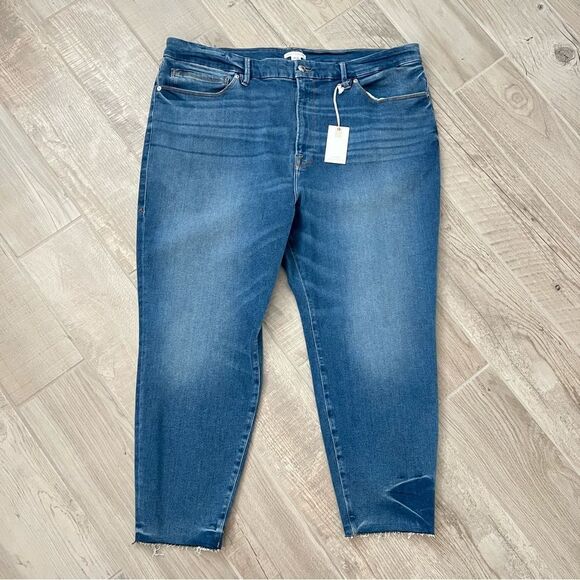 Good American Always Fits Calik Denim New Tags Raw Hem size 28 30 32 - Picture 2 of 9